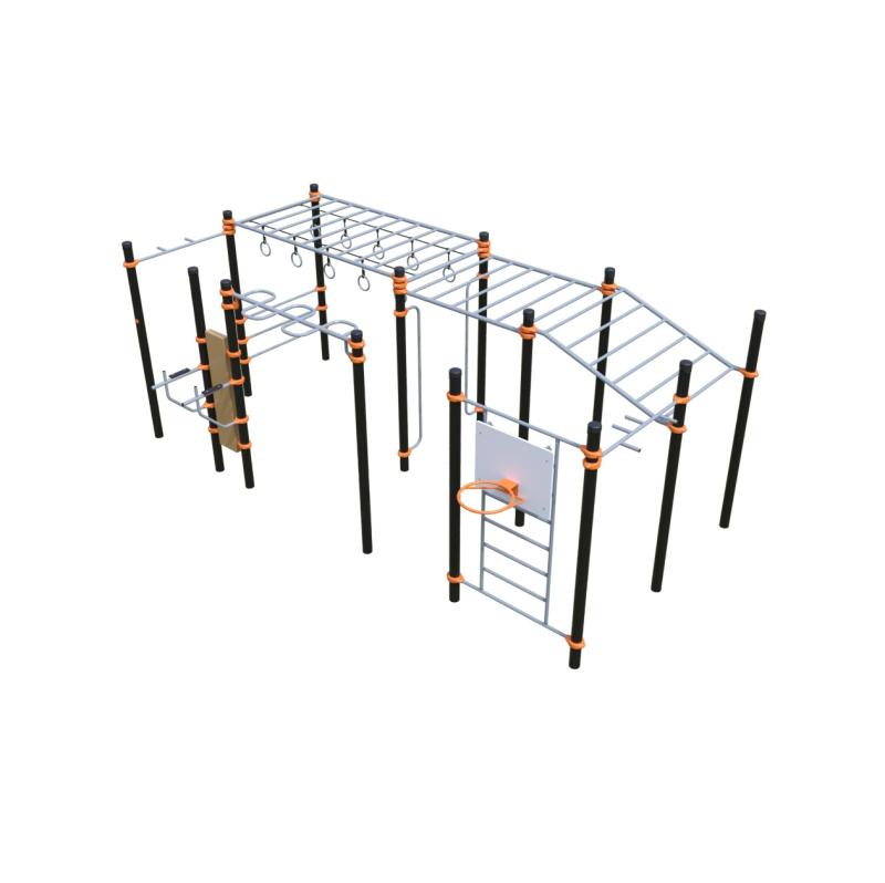 Воркаут + гимнастические кольца + съемный баскетбольный щит 501.112.00 в Ростове-на-Дону ВИНКО
