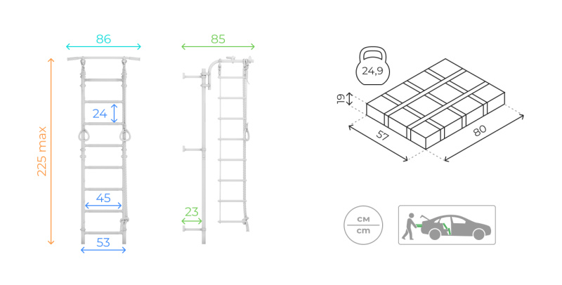 Домашний спортивный комплекс «Шведская стенка ROMANA Next Muar+» в Ростове-на-Дону ВИНКО