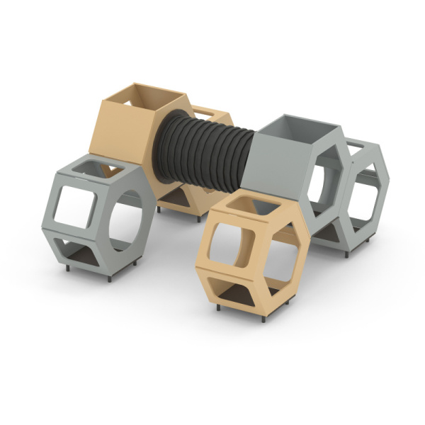 Игровой модуль Романа 115.09.00 (бежевый/серый) (бетонирование)