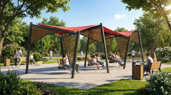 Навес "Парус" с качелями в Ростове-на-Дону ВИНКО
