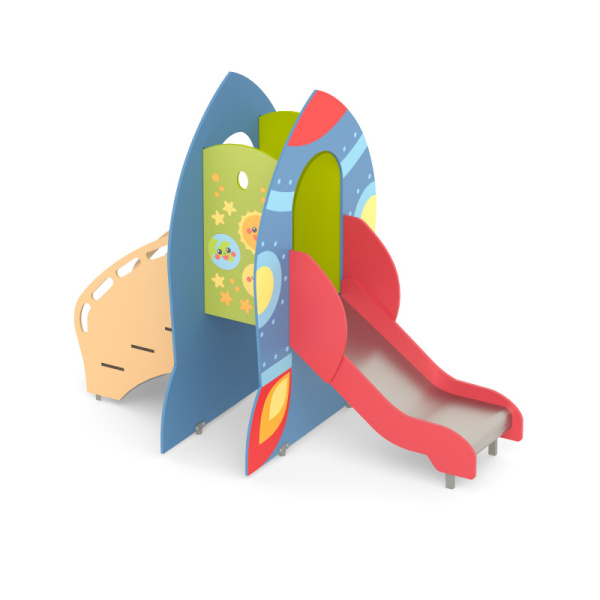 Горка "Ракета"  h650 Романа 111.23.00 (зеленый/синий/бежевый/красный) (бетонирование)