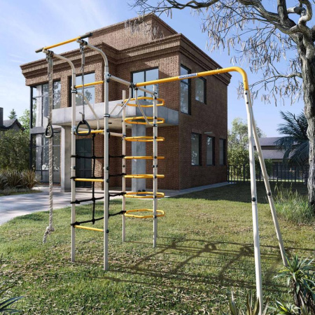 Детский спортивный комплекс для дачи ROMANA Космос (Цвет серый/желтый | Без качелей)